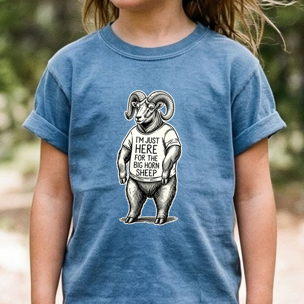 I'm Just Here for the Big Horn Sheep Kids Cotton T-Shirt