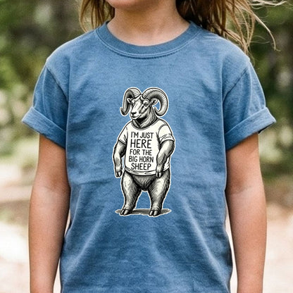 I'm Just Here for the Big Horn Sheep Kids Cotton T-Shirt
