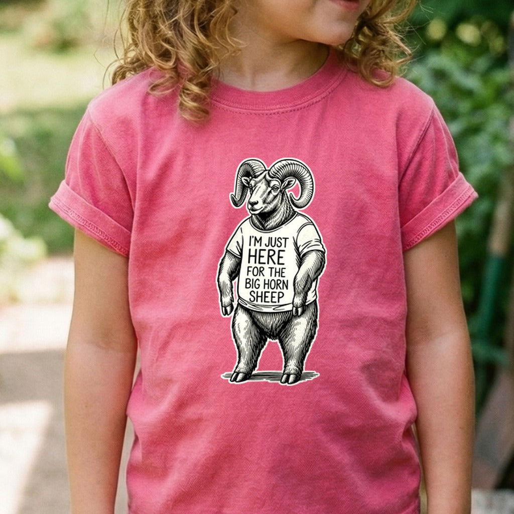 I'm Just Here for the Big Horn Sheep Kids Cotton T-Shirt