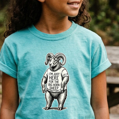 I'm Just Here for the Big Horn Sheep Kids Cotton T-Shirt
