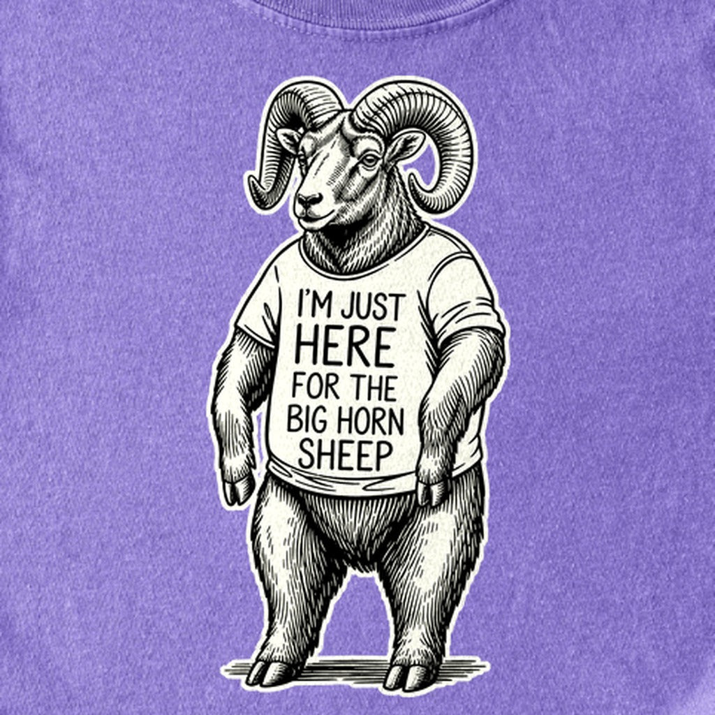 I'm Just Here for the Big Horn Sheep Kids Cotton T-Shirt