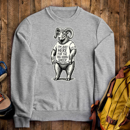 I'm Just Here for the Big Horn Sheep Crewneck Sweatshirt