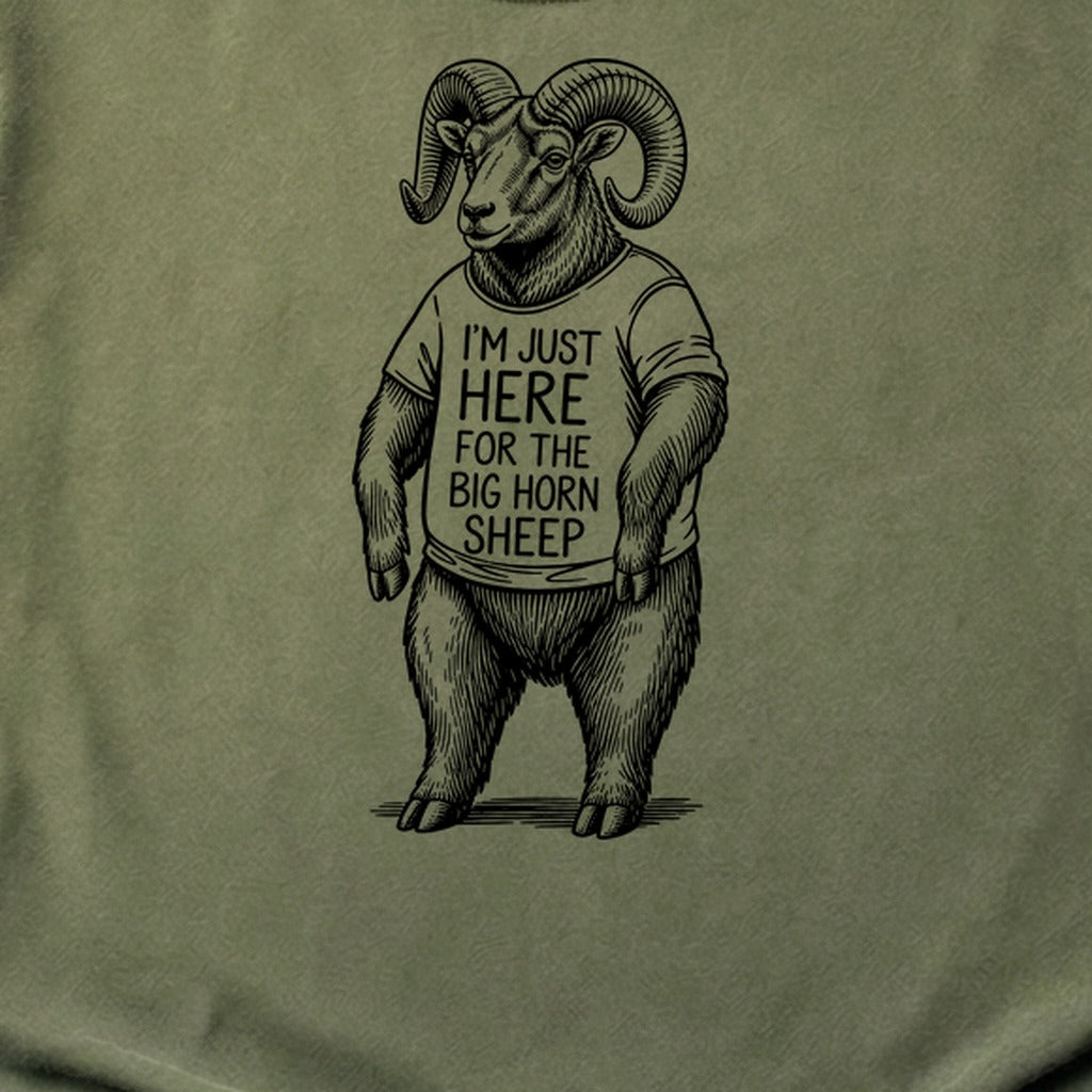 I'm Just Here for the Big Horn Sheep Cotton T-Shirt