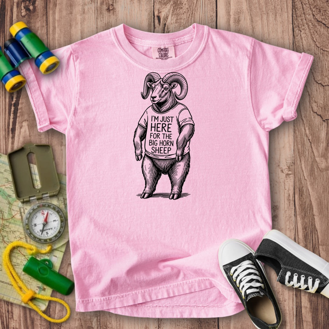 I'm Just Here for the Big Horn Sheep Kids Cotton T-Shirt