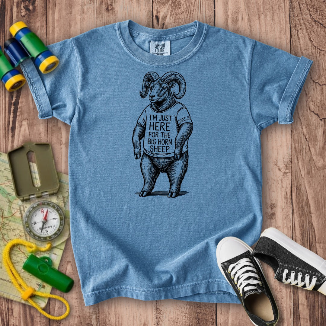 I'm Just Here for the Big Horn Sheep Kids Cotton T-Shirt