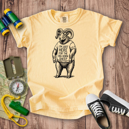 I'm Just Here for the Big Horn Sheep Kids Cotton T-Shirt