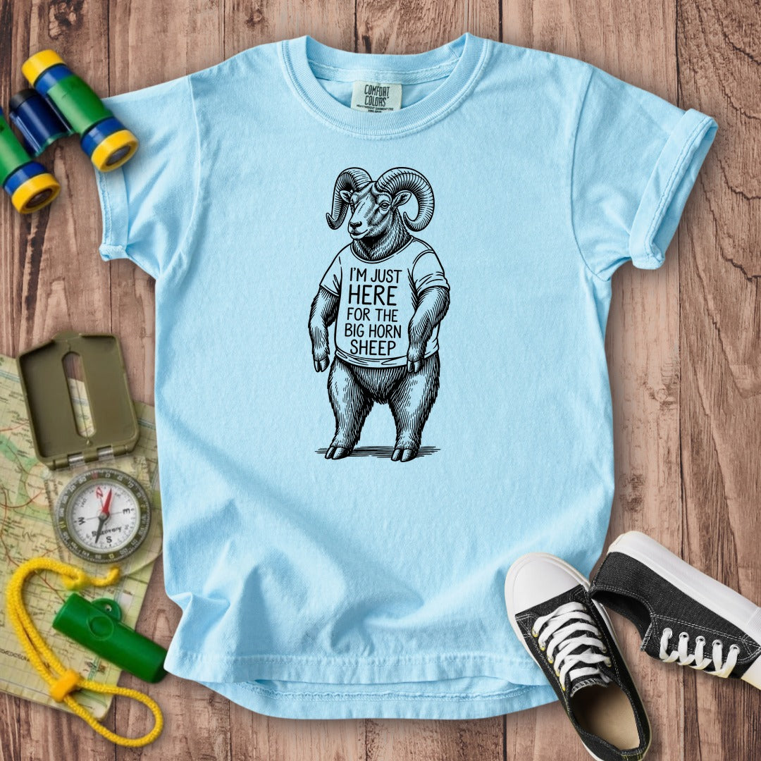 I'm Just Here for the Big Horn Sheep Kids Cotton T-Shirt