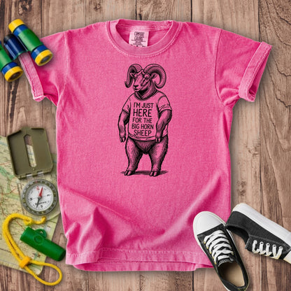 I'm Just Here for the Big Horn Sheep Kids Cotton T-Shirt