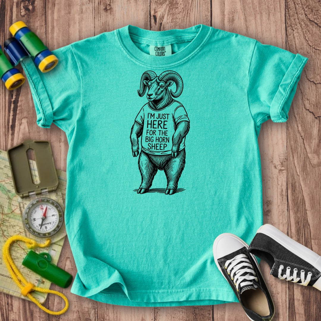 I'm Just Here for the Big Horn Sheep Kids Cotton T-Shirt