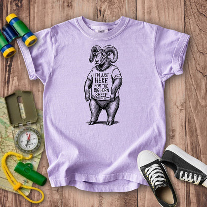I'm Just Here for the Big Horn Sheep Kids Cotton T-Shirt