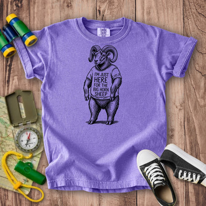 I'm Just Here for the Big Horn Sheep Kids Cotton T-Shirt