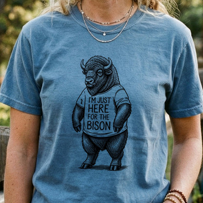 I'm Just Here for the Bison Cotton T-Shirt