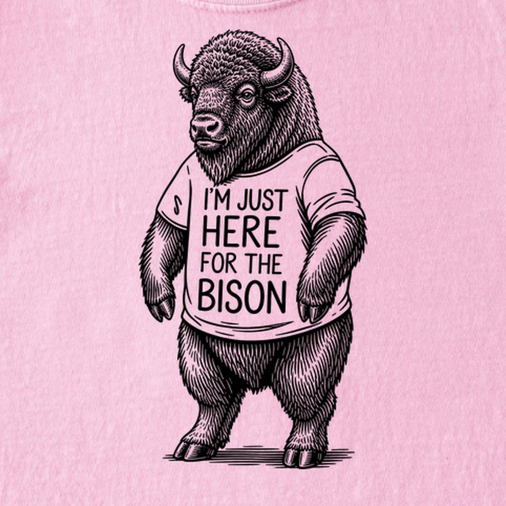 I'm Just Here for the Bison Kids Cotton T-Shirt