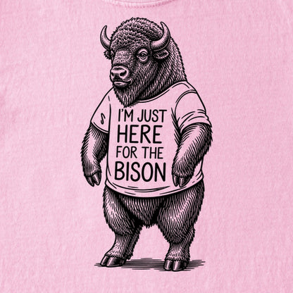 I'm Just Here for the Bison Kids Cotton T-Shirt