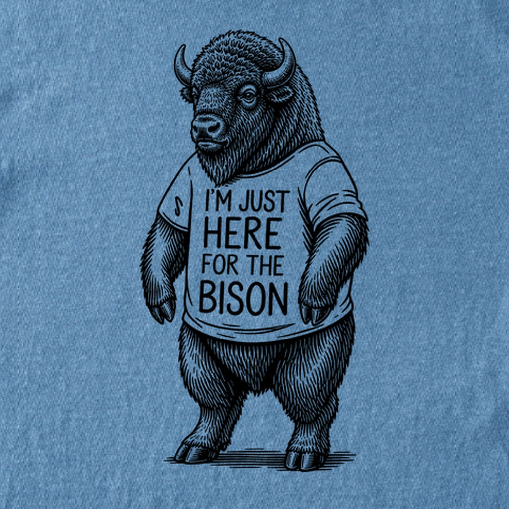I'm Just Here for the Bison Kids Cotton T-Shirt