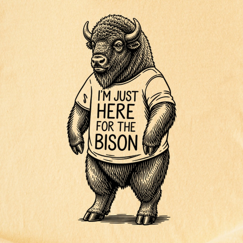 I'm Just Here for the Bison Kids Cotton T-Shirt