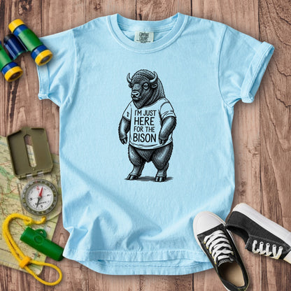 I'm Just Here for the Bison Kids Cotton T-Shirt