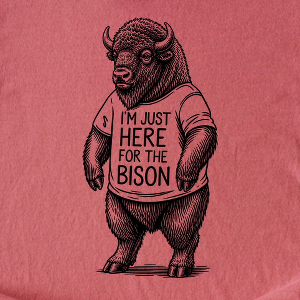 I'm Just Here for the Bison Kids Cotton T-Shirt