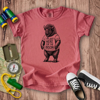 I'm Just Here for the Bison Kids Cotton T-Shirt