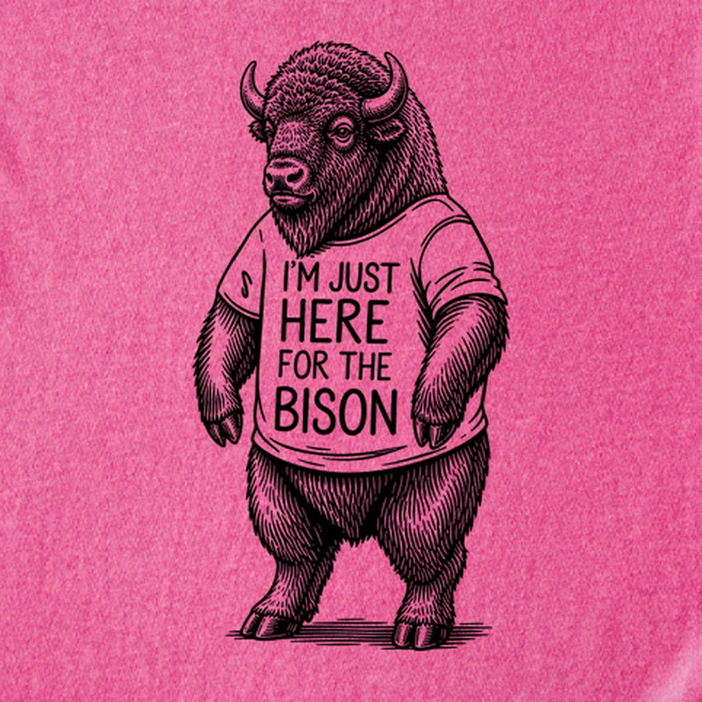 I'm Just Here for the Bison Kids Cotton T-Shirt