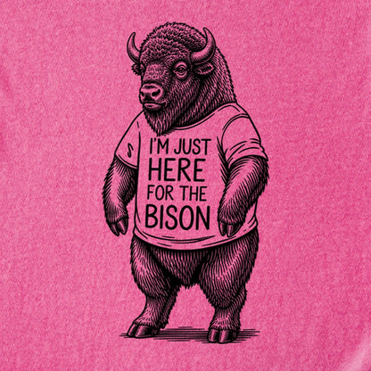 I'm Just Here for the Bison Kids Cotton T-Shirt