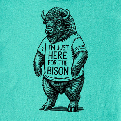 I'm Just Here for the Bison Kids Cotton T-Shirt