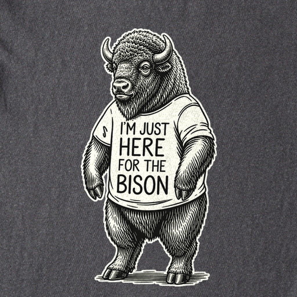 I'm Just Here for the Bison Kids Cotton T-Shirt