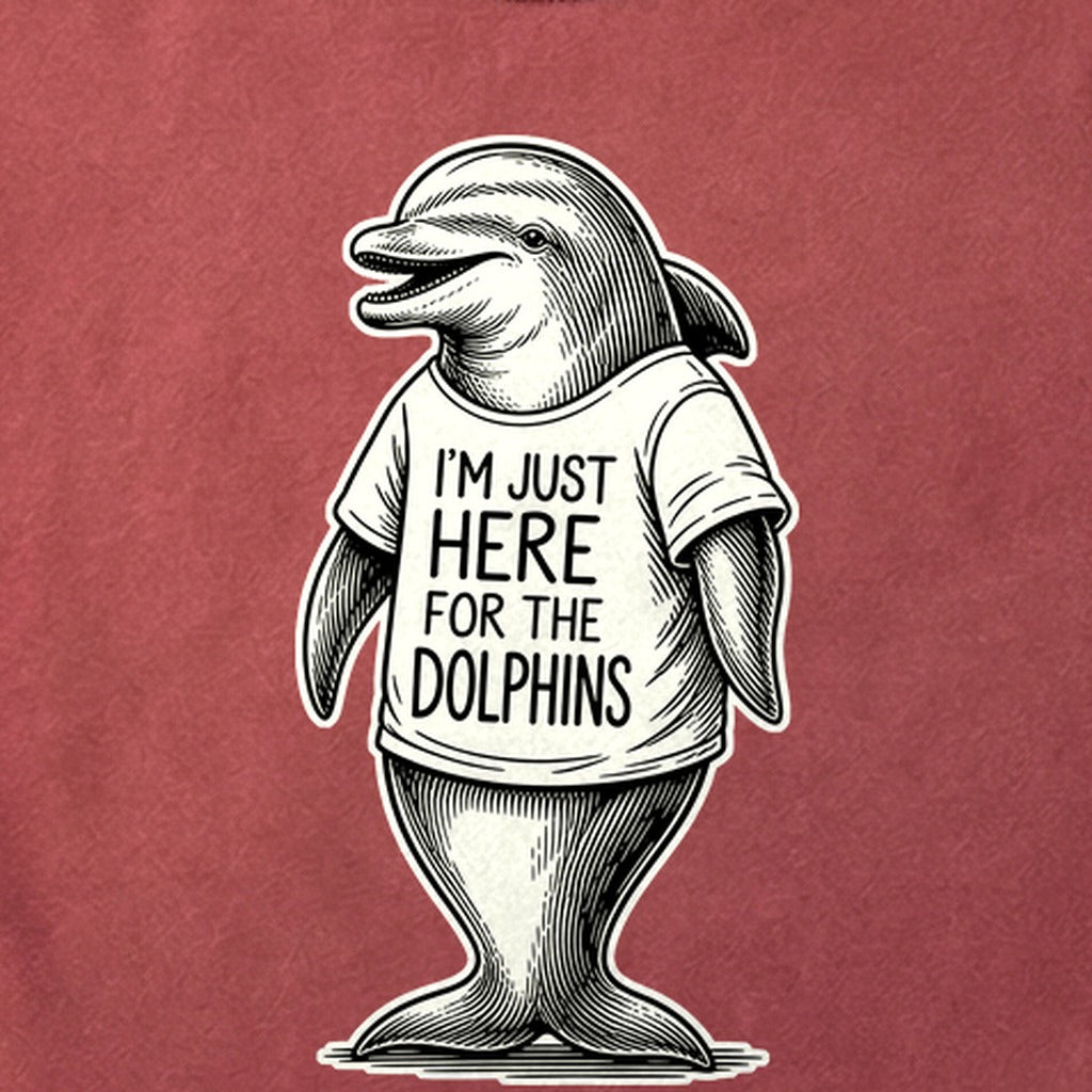 I'm Just Here for the Dolphins Cotton T-Shirt