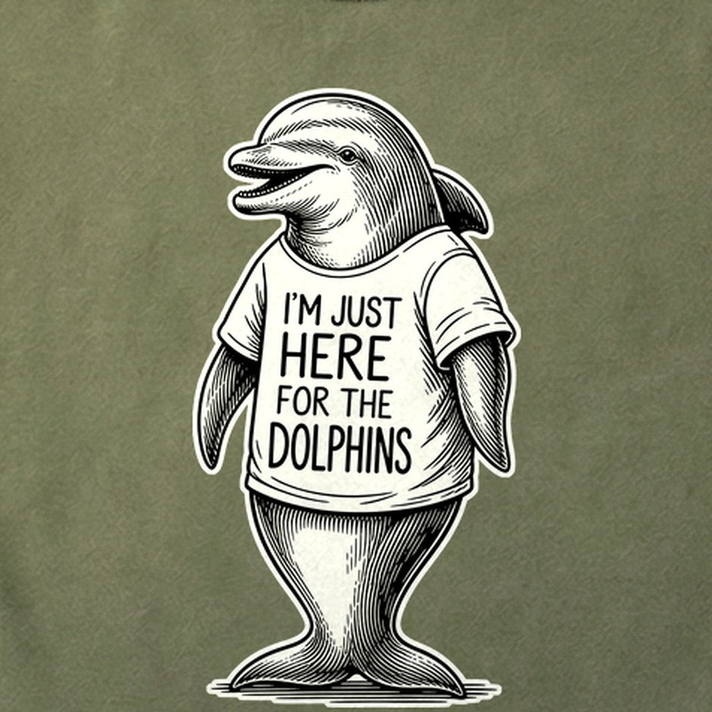 I'm Just Here for the Dolphins Cotton T-Shirt