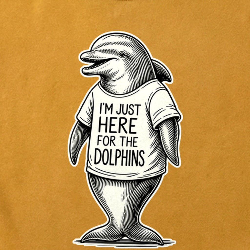 I'm Just Here for the Dolphins Cotton T-Shirt