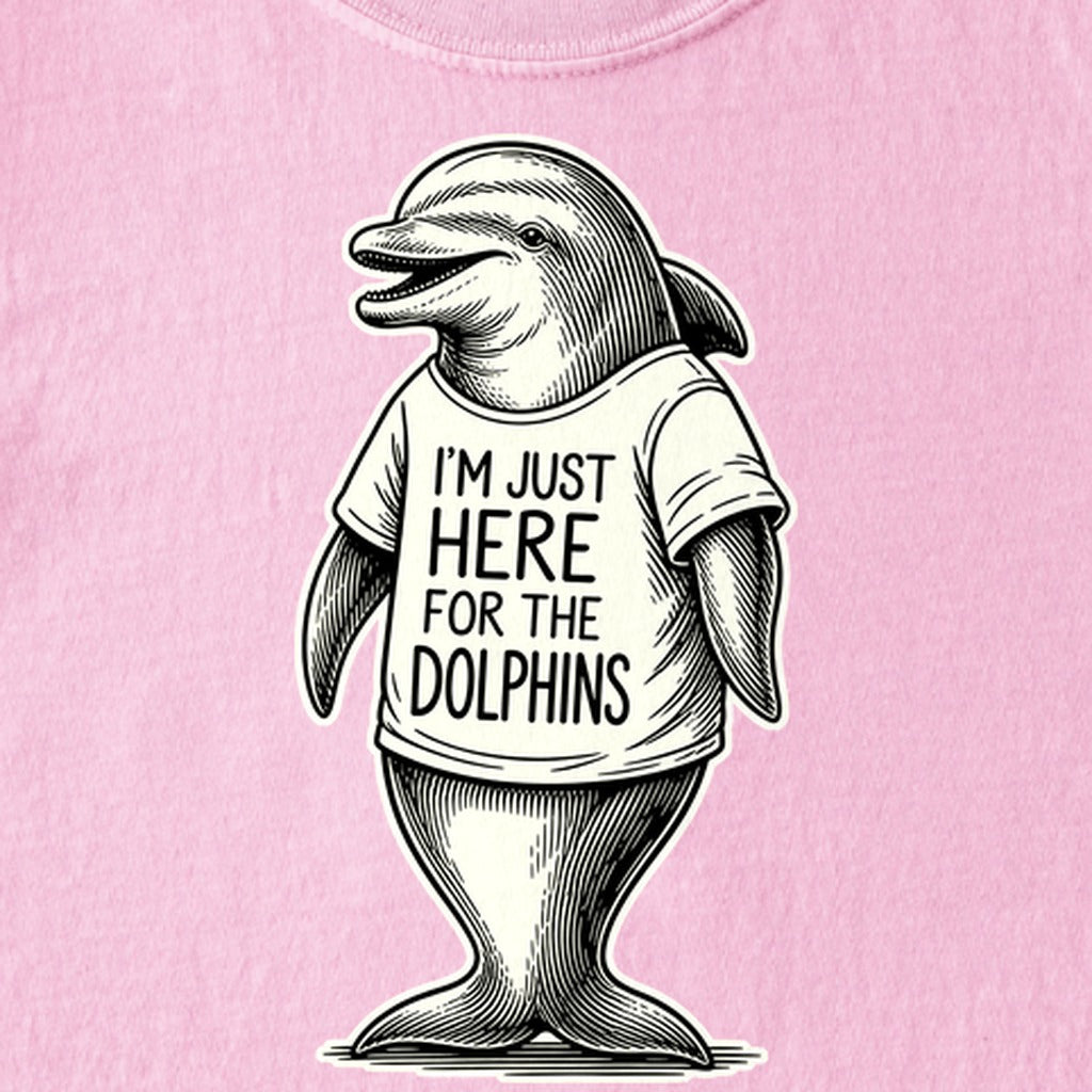 I'm Just Here for the Dolphins Kids Cotton T-Shirt