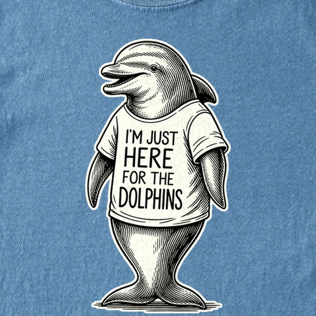 I'm Just Here for the Dolphins Kids Cotton T-Shirt