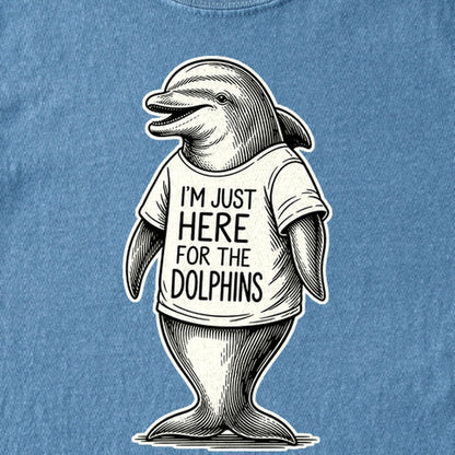 I'm Just Here for the Dolphins Kids Cotton T-Shirt