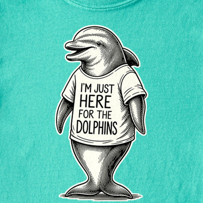I'm Just Here for the Dolphins Kids Cotton T-Shirt