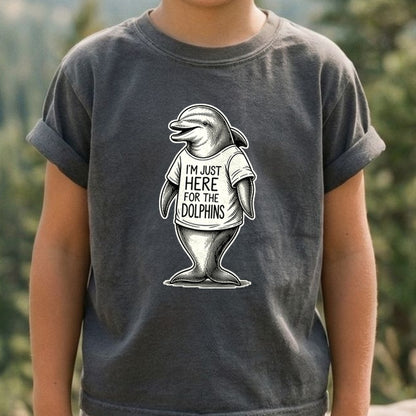 I'm Just Here for the Dolphins Kids Cotton T-Shirt