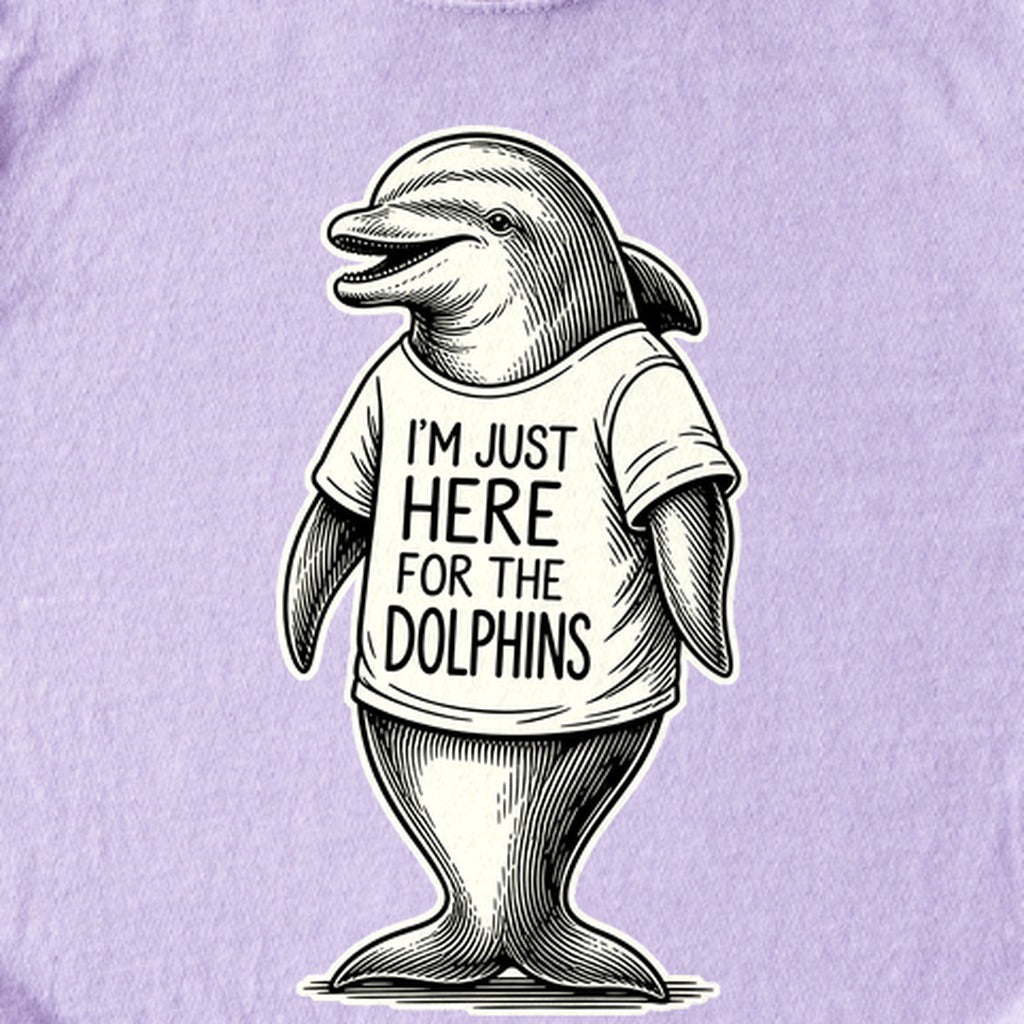 I'm Just Here for the Dolphins Kids Cotton T-Shirt