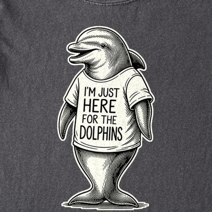 I'm Just Here for the Dolphins Kids Cotton T-Shirt