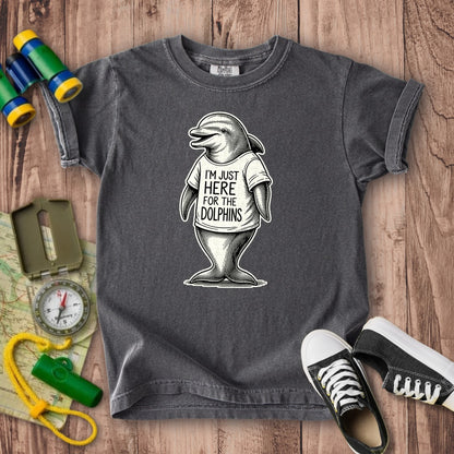 I'm Just Here for the Dolphins Kids Cotton T-Shirt