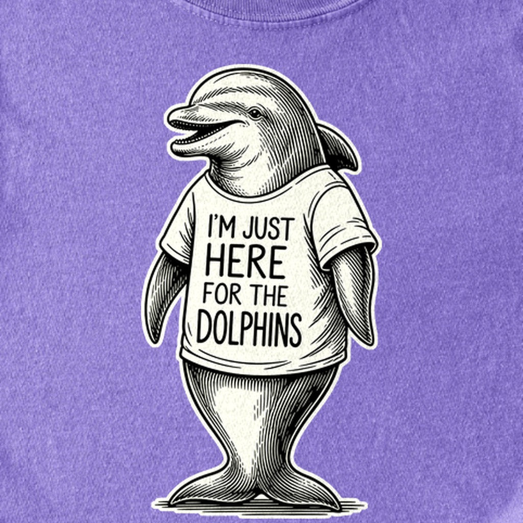 I'm Just Here for the Dolphins Kids Cotton T-Shirt