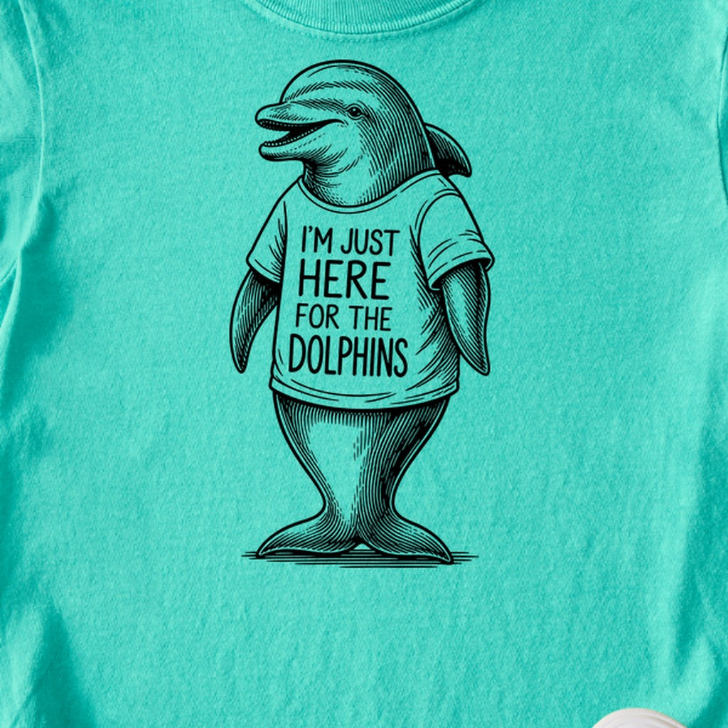I'm Just Here for the Dolphins Kids Cotton T-Shirt