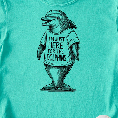 I'm Just Here for the Dolphins Kids Cotton T-Shirt