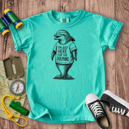 I'm Just Here for the Dolphins Kids Cotton T-Shirt