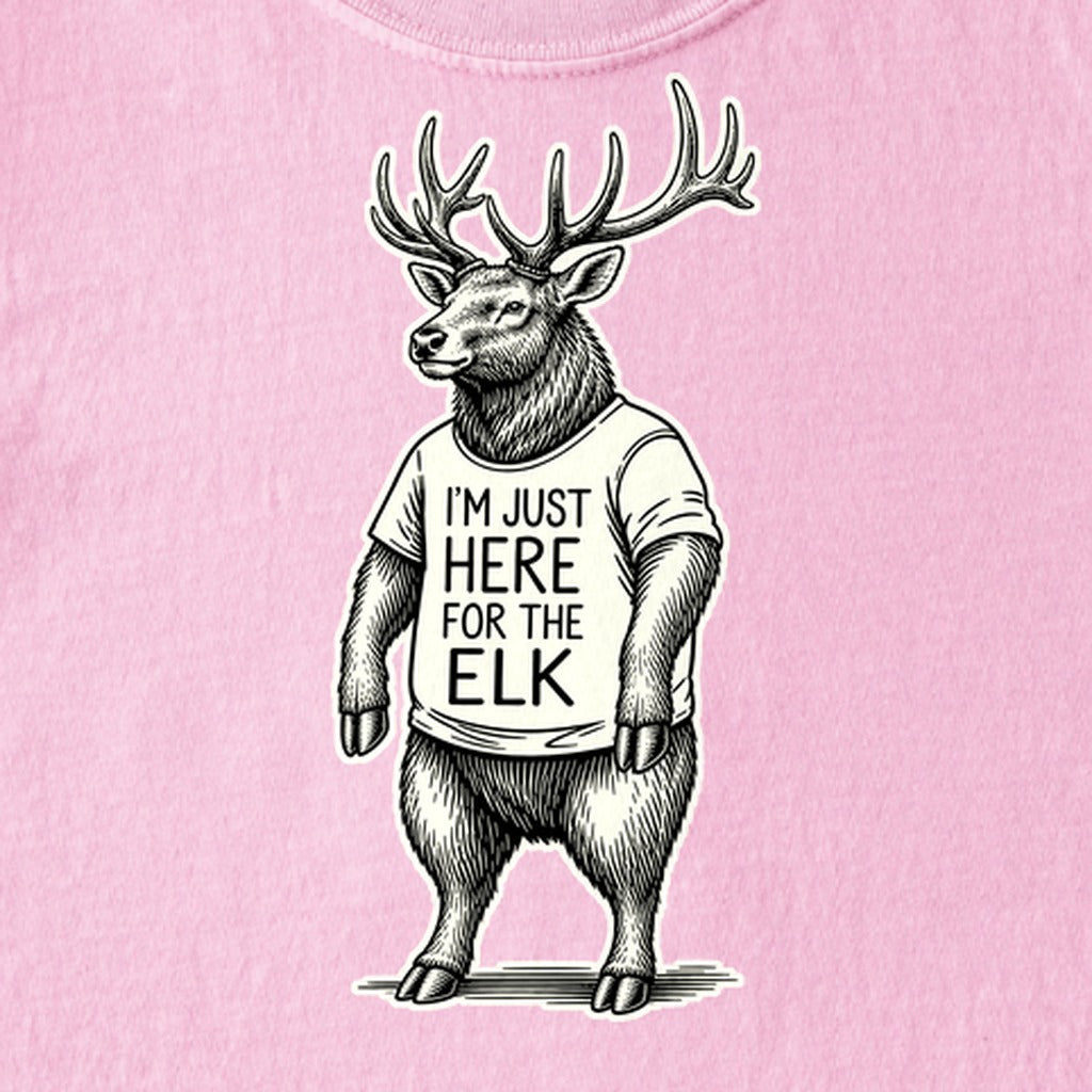 I'm Just Here for the Elk Kids Cotton T-Shirt
