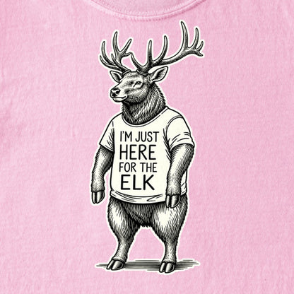 I'm Just Here for the Elk Kids Cotton T-Shirt