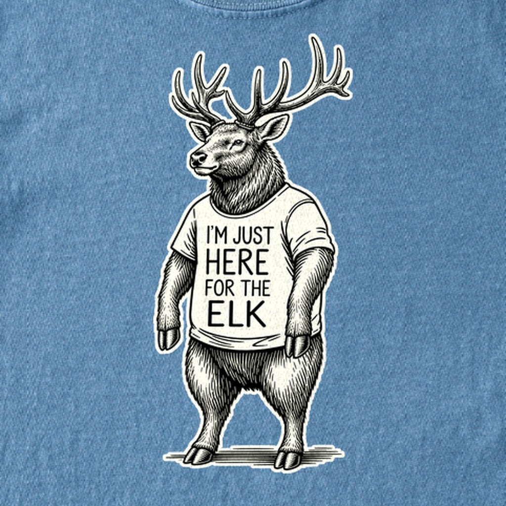 I'm Just Here for the Elk Kids Cotton T-Shirt