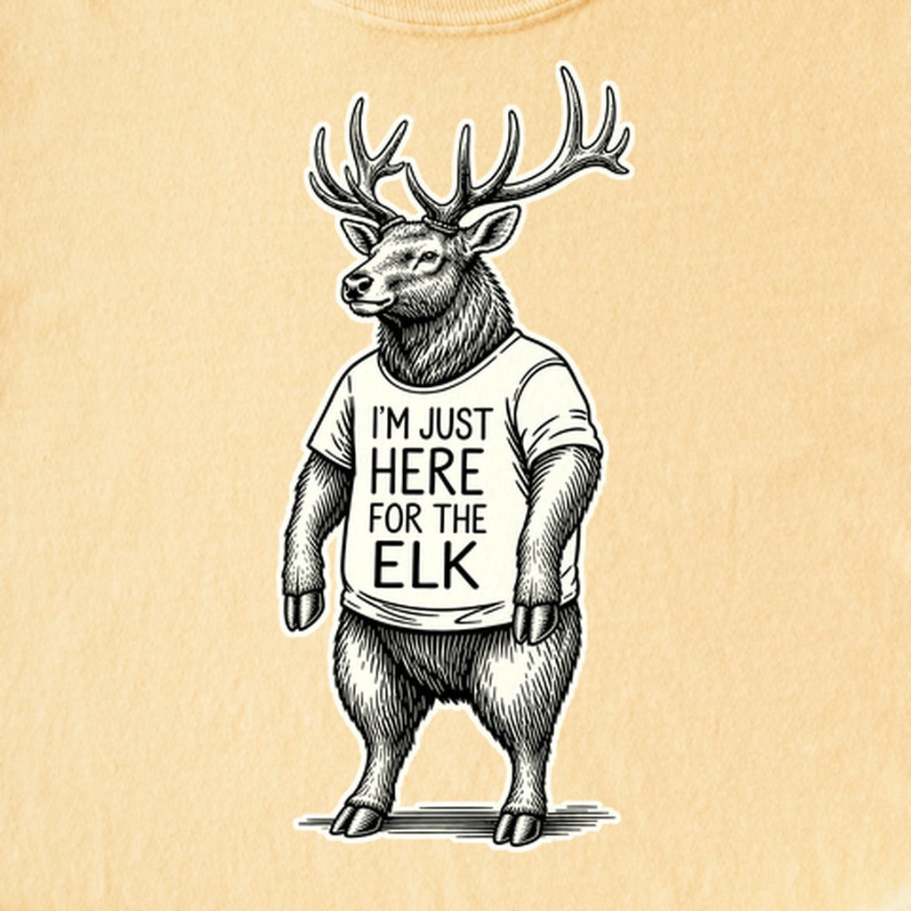 I'm Just Here for the Elk Kids Cotton T-Shirt