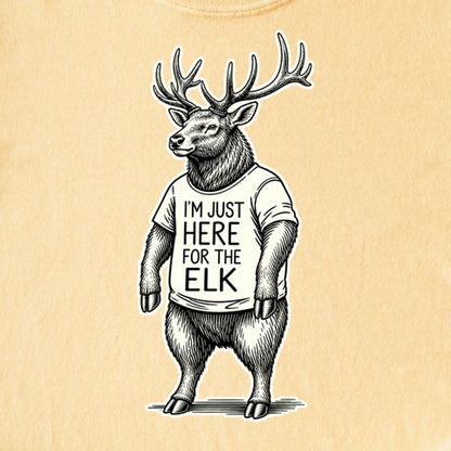 I'm Just Here for the Elk Kids Cotton T-Shirt