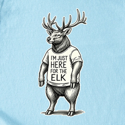 I'm Just Here for the Elk Kids Cotton T-Shirt