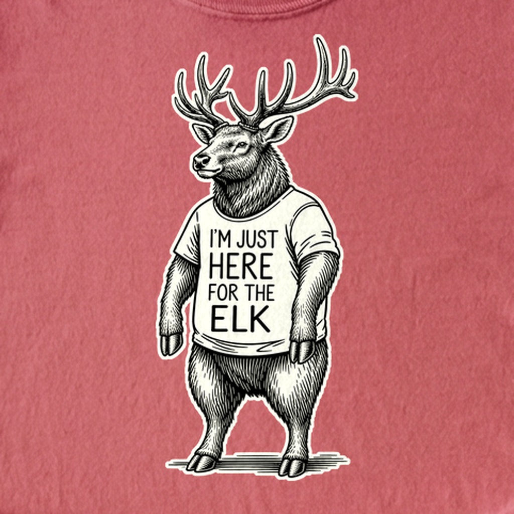 I'm Just Here for the Elk Kids Cotton T-Shirt