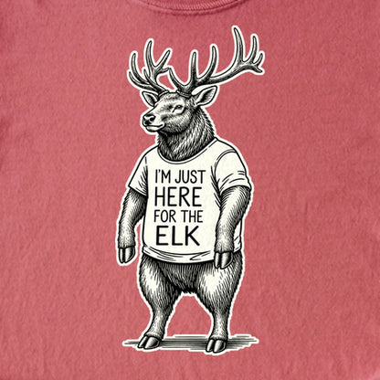 I'm Just Here for the Elk Kids Cotton T-Shirt